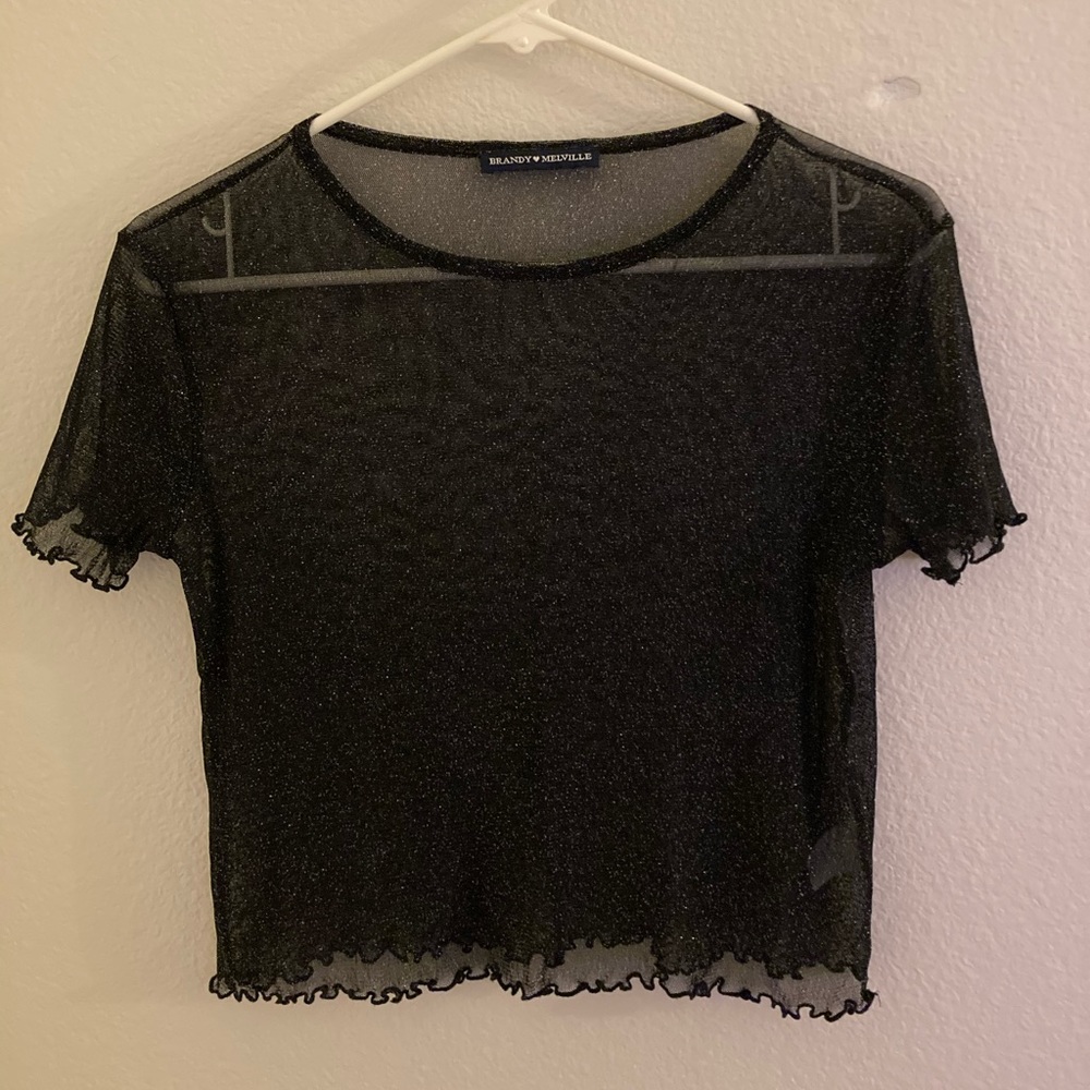 Brandy Melville glitter mesh top!